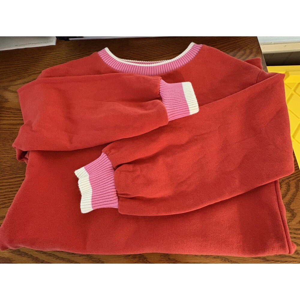 Hanna Anderson girls french terry dress sweatshirt poppy pink and orange 4 - Picture 6 of 9